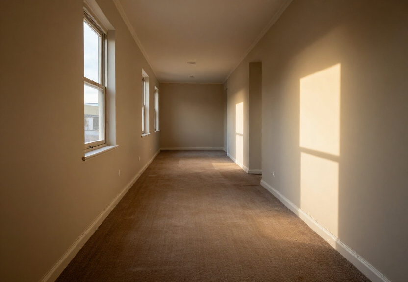 Restored living room in Acacia Gardens after flood restoration